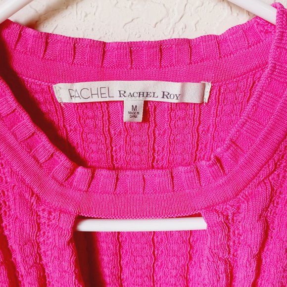 Rachel Roy pink stretchy sleeveless Vibrant Pink. Form fitting. Size medium. - Picture 10 of 12